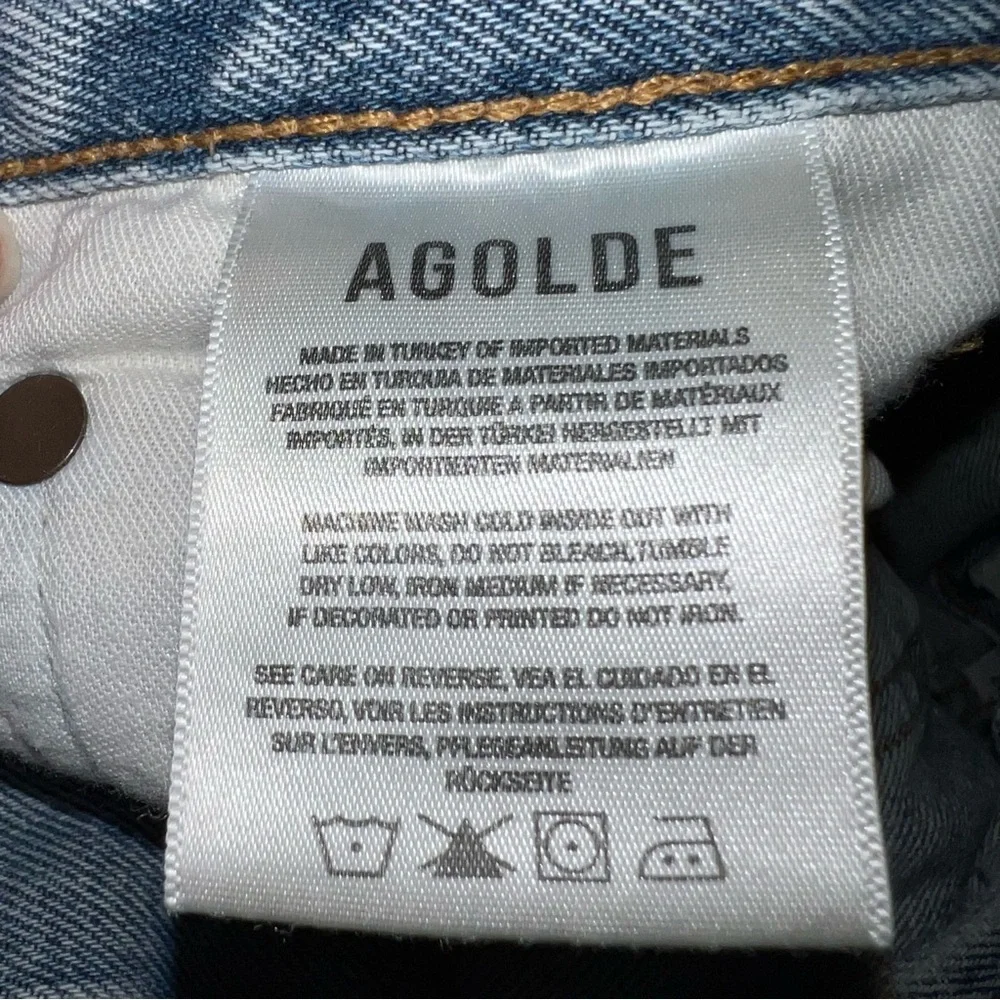 Agolde 90’s High Rise Straight Leg Women's Distressed Light Blue Jeans Size 26 - Picture 13 of 14